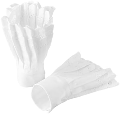 Joyci Pleated Cuff Stretch Bracelet Costume Layered False Sleeves Detachable Ruffled Wrist Cuffs for Women Girl