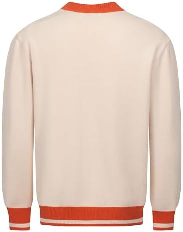 OXKNIT Men's Retro Knitted Cardigan Sweater, 1960s Mod Style Long Sleeve Vintage Casual Tops