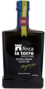 Finca La Torre Hojiblanca Organic Olive Oil - Extra Virgin Cold Pressed Spanish Olive Oil - Premium Oil from Malaga, Spain - Gourmet Food Gifts - 2021 Flos Olei Hall of Fame Winner (500 ml Bottle)
