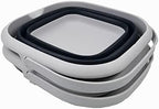 SAMMART 8.5L (2.2 Gallon) Collapsible Square Handy Bucket/Foldable SquareWater Pail/Portable Tub with Handle. Size 31cm (Square) (Grey/Slate Grey (Set of 2))