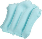 PATIKIL Inflatable Bath Pillow with Suction Cups, Terry Cloth Covered Shell Shape Bath Pillow Neck Support for Bathtub Hot Tub, Blue