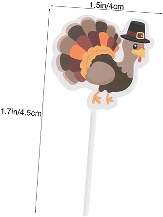 30pcs Thanksgiving Day Cupcake Toppers Turkey Cake Picks for and Photography Decoration for Thanksgiving Celebrations