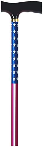 Carex USA Flag Derby Cane - American Flag Cane - Red, White, Blue Walking Cane, Height Adjustable