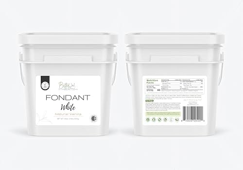 Better Eats Premium White Fondant for cake decorating – 4 lb | VEGAN, Non-GMO, Gluten-Free, Dairy-Free | Gelatin Free, Extra Stretchy and Smooth | User Friendly fondant for Cakes, Cupcakes, Cookies, Cake pops | Made in USA