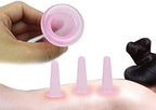4 Pieces Pink Facial Cupping Therapy Set Anti Cellulite Silicone Vacuum Cupping Cups for Face and Eye Cupping Massage (2 Small + 2 Large)，Massage Tools