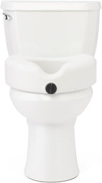 Medline 5" Elevated Toilet Seat Riser W/Microban Antimicrobial Protection for Seniors, Adults & Handicapped – 400 Lbs. Capacity, White