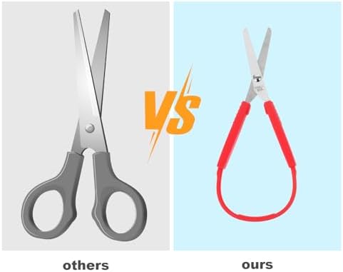 Ouligay Mini Loop Scissors - Adaptive, Colorful Grip, Self-Opening, Right & Lefty Support for Children & Adults