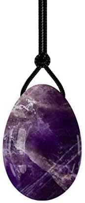 Yoni Eggs Rose Quartz Jade Egg Drilled Amethyst Balls for Women Kegel Exercise Natural Crystal Kegel Eggs,Amethyst,M-4x2.5cm