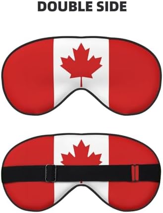 Cute Canada Flag Sleep Mask for Women Men Soft Breathable Eye Mask with Adjustable Strap for Home Bed, Sofa, Travel