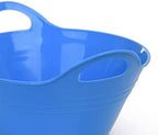 Mintra Home Plastic Bowls with Handles (4.5L Large 2pk, Blue)