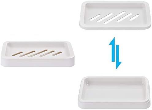 2PCS Draining Soap Dishes, Dishwashing Sponge Soap Holder with Water Tray, Keep The Place Dry, Easy to Clean Soap Cases, Suitable for Kitchen, Bathroom, Container (Gray)
