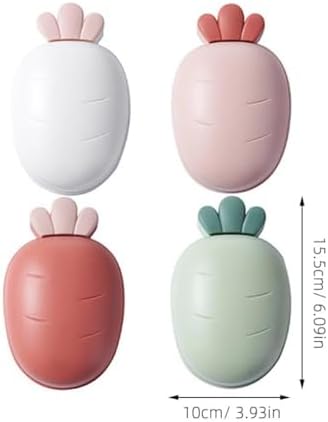 Alipis 4-pcs Carrot Shape Soap Box Set with Lid Large Drainage Bar Soap Holder for Bathroom and Kitchen Use