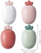 Alipis 4-pcs Carrot Shape Soap Box Set with Lid Large Drainage Bar Soap Holder for Bathroom and Kitchen Use