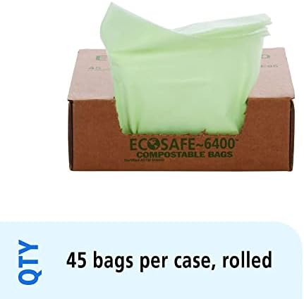 Stout by Envision Compostable Trash Bags, 13 Gallon 24" x 30", 45 Bags Per Case, ASTM6400, Green Bags, Made in America (E2430E85)