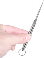 4 Pieces Portable Titanium Toothpick, Premium Grade Metal Toothpicks with Protective Holder Pocket Toothpicks with Key Ring Toothpick for Outdoor Picnic and Camping