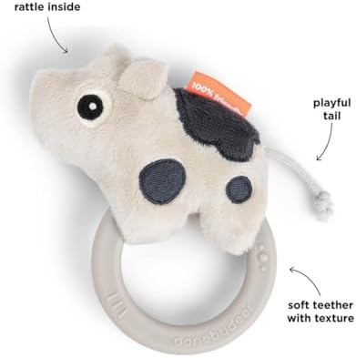 Sensory rattle w/teether - Dotti - Sand