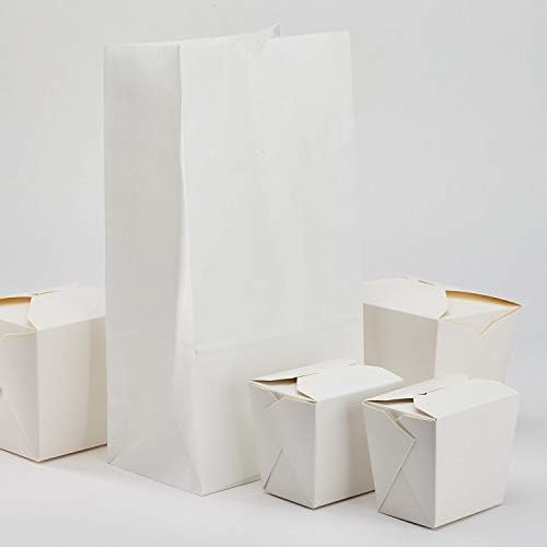 Karat 12lb Paper Lunch Bags - White, 1,000 Count - Versatile Paper Lunch Bags for Food, Take Out or Retail Shopping - Sturdy, Self-Standing, Reusable