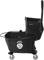 Dryser Commercial Mop Bucket with Side Press Wringer, 26 Quart, Black