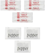 Concession Essentials Salt and Pepper Packets, 400 Count, Single Serve Portions, 200 Each