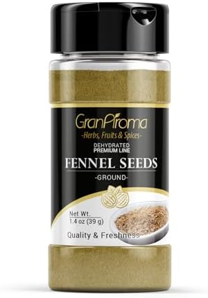 GranAroma Ground Fennel Seeds, Light Anise Flavor, Cooking & Baking (1.4 Ounce)