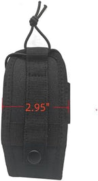 Molle Radio Pouch Walkie Talkie Bag Case Holder Belt Holster for Baofeng uv5r uv-5r uv 5r (Short, Black)