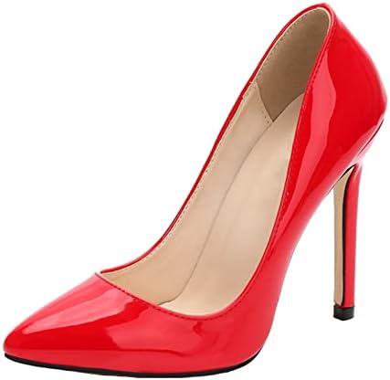 11CM/4.33IN Women's Elegant Temperament Wedding Party Pumps Stiletto Sexy Pointed High Heels Slip On Stiletto Court Shoes Ladies Sexy Pole Dancer Stripper Party