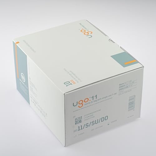 Ugo 2L Night Bags (x10) – Urine Drainage Bags/Catheter Night Bags, T Tap or Lever Tap with Kink Free Connection (Pack of 10) (Ugo 11 - Single Use T Tap, Sterile)