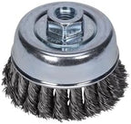 Century Drill & Tool 76046 4" Coarse Knot Cup Brush, 5/8" X 11" Arbor, 8,500 RPM Max - Heavy-Duty Cleaning and Surface Prep on Concrete and Metal