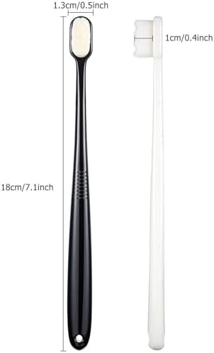 Boao 4 Pieces Extra Soft Toothbrushes for Sensitive with 20000 Micro Nano Bristle for Adult Pregnant Recession Elderly Braces, Protect Fragile(Black, White)