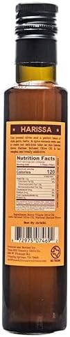 Texas Hill Country Olive Co Harissa Infused Olive Oil - Cold Pressed Gourmet EVOO Olive Oil - Great for Dressing Dipping Marinade - No Artificial Flavors or Added Sugar - Made in Texas (8.5 Fl Oz)