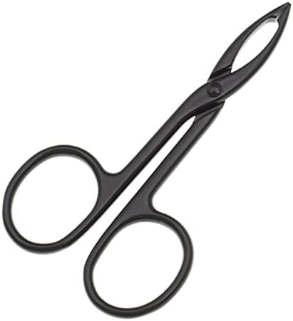 2 Pieces Tweezers Scissor Handle Straight Tip Scissor Shaped Eyebrows Tweezers for Hair Plucker Remover Facial Hair Eyebrows Care (Silver and Black)