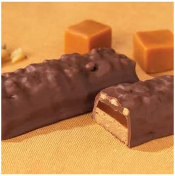 FITWISE - High Protein Layer Bars, 15g Protein, Low Calorie, Low Fat, Low Cholesterol, Aspartame Free, Vegetarian Breakfast Snack Bar, 7 Servings Per Box (Caramel Nut)