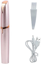 LiXiongBao USB Rechargeable Portable Electric Eyebrow Trimmer Pen for Women, Painless Precision Hair Remover, Safe Shaver Razor Tool for Face, Leg, Lip, Armpit, Hand (Rose Gold)