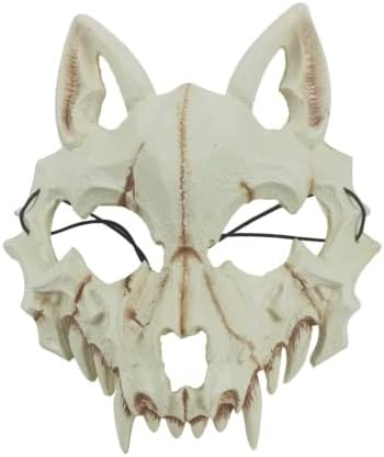 Halloween Adult Children Masquerade Cosplay Japanese Style Skeleton Animal Bone Mask,Skeleton Wolf Dragon Tiger Beast Mask