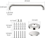 2 Pack 24 Inch Shower Grab Bar, ZUEXT Chrome Stainless Steel Bathroom Grab Bar Handle, Bathroom Shower Balance Bar, Safety Hand Rail Support, Handicap Elderly Senior Assist Bath Handle(1.25" Diameter)