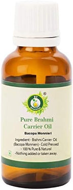 R V Essential Brahmi Oil | Bacopa Monnieri | 100% Pure Natural | Cold Pressed | Brahmi Hair Oil, for Hair, Scalp, Strengthens Repairs Damaged Hair, Skin Care, Body | Rare Herb Series | 10ml | 0.338oz