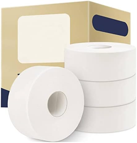 Commercial Bathroom Home Roll Toilet Paper Large Tissue 4Ply (Color : White)