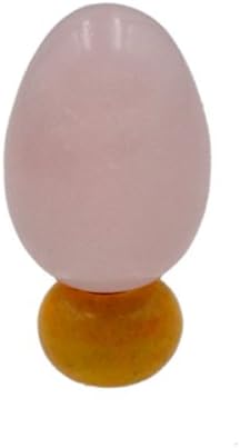 AD Beads Natural Gemstone Egg Crystal Sphere Reiki Healing Massage Finger Exercise (20x30mm, Rose Quartz)