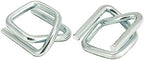 QWORK Metal Wire Buckle, 1/2" Width, 200 Pack, Silver, for Polypropylene Strapping Cord Strapping