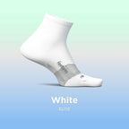Feetures Elite Ultra Light Cushion Quarter - Sport Sock with Targeted Compression - New White, XL (1 Pair)