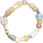 Colorful Cartoon Beaded Bracelets Elastic Bead Handchain Jewelry Ceramic Bracelet for Women Teen