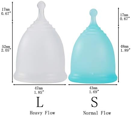Croing 4pcs Menstrual Cup with 1 pc Sterilize Cup,Menstrual Cup Holder, Storing Period Cup(Blue and White)
