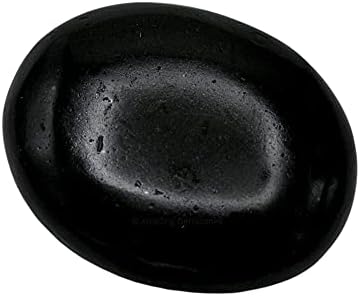 Black Tourmaline Crystals and Healing Stones - Large Palm Stone Crystals Piedra - Crystal for Good Luck, Positive Energy, Meditation - Unique Stocking Stuffers and Birthday Gifts for Women, Men