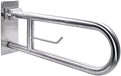 Bath Handle Towel Rail Handle Grab Bar Flip-Up 24-Inch Safety Toilet Bathroom Rail Heavy Duty Screw-in Assist Handrail Handicap Armrest