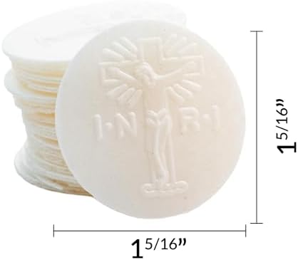 White Communion Wafer 1-5/16" No. 2 with Crucifix Design