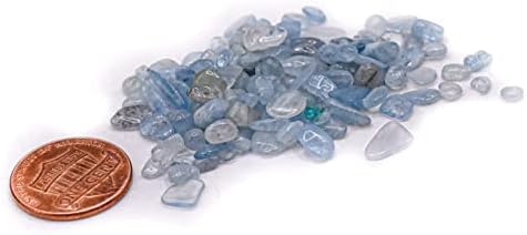 100g (3.5oz) Blue Clear Aquamarine Beryl Small Tumbled Stones Reiki Crystal Jewelry Making Home Decoration Natural Gemstone Mineral Pebble Specimens - 1 Bag