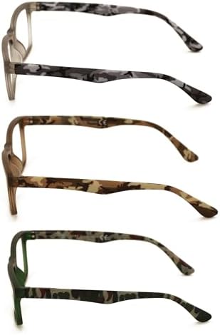 V.W.E. 3 Pairs Comfortable Simple Reading Glasses - Clear Lens Readers - Spring Hinge