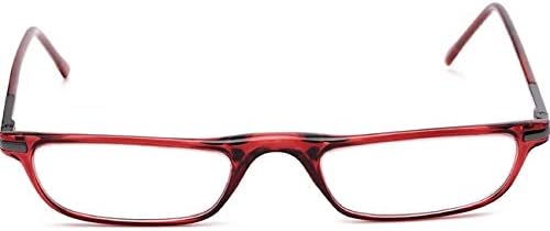 The Posh Reader Reading Glasses, Spring Hinge Metal Rectangle Frame for Men and Women + 3.50 Red