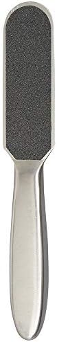 ForPro Professional Collection Stainless Steel Pedi File Kit - 100% Sanitizable Pedicure File for Heels and Feet - Includes Six Black 80 Grit and Six White 180 Grit Refill Strips- 8.5" L