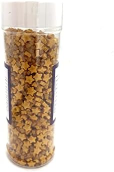 Sprinkles Gold Star Sugar Crystal Sugar Candy Cake Decorations Cupcake Toppers Cookie Decorating Ice Cream Celebrations Shaker Jar Wedding Shower Party (120g/4.2oz）